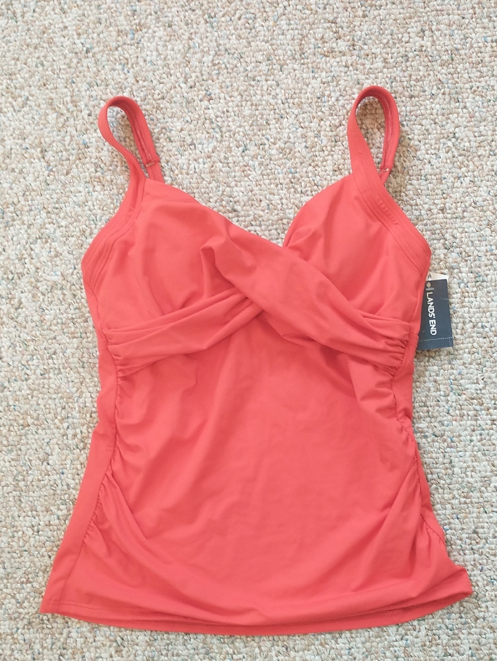 NWT Lands' End  Sweetheart Wrap Underwire Tankini Top Size 2